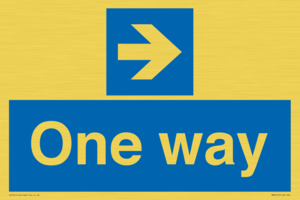 One way with right directional arrow